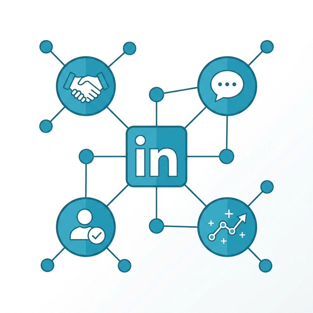 Illustration of LinkedIn outreach strategy and social selling